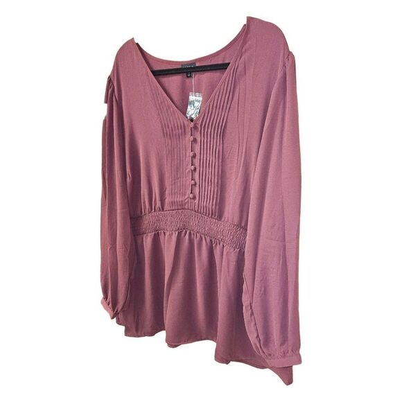 TORRID Babydoll Georgette Pentuck Long sleeve Blouse - Picture 3 of 16